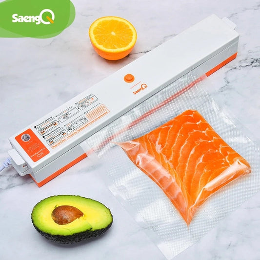 saengQ Electric Vacuum Sealer Packaging Machine For Home Kitchen Including 15pcs Food Saver Bags Commercial Vacuum Food Sealing - TIKIJTRONICS 0 SPECIFICATIONSpacker vacuum: vacuum sealerWith Vacuum Bag: YesVacuum Food kitchen appliances: sealing machineVacuum Food Sealers food saver: Vacuum Food SealerType: Stand / TableSealing Length: 30cmPower Source: ElectricOrigin: Mainland ChinaModel Number: Vacuum Food SealersCertification: CEBrand Name: saengQ TIKIJTRONICS  (Store description)