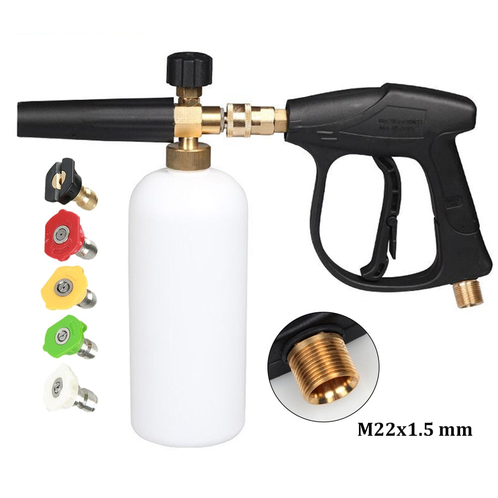 1L Car Washer Jet Adjustable Snow Foam Lance 1/4" Quick Release with 5 Nozzles for Car Washer Water Gun Cleaning Tools - TIKIJTRONICS 0 SPECIFICATIONSWith Water Pipes: NoWater Spray Type: Water ColumnSuits: M22 14MMOrigin: Mainland ChinaNozzle Material: CopperModel Number: ACCT062-03Interface Material: CopperHandle Type: Finger TypeBody Material: Engineering Plastic TIKIJTRONICS  (Store description)