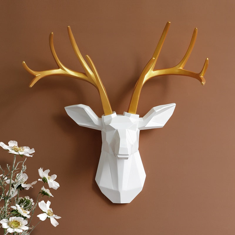 Wall Décor 3d Deer head decorative figures home decoration accessories Animal Sculputre Art for wall Living Room Deer statue - TIKIJTRONICS 0 SPECIFICATIONSTheme: AnimalRegional Feature: europeOrigin: Mainland ChinaMaterial: resinBrand Name: Homexw TIKIJTRONICS  (Store description)