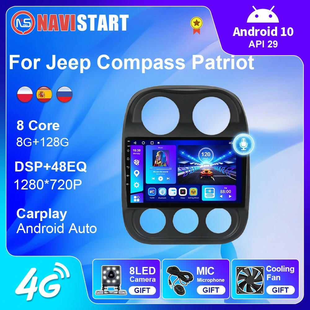 NAVISTART – Autoradio pour Jeep Compass Patriot 2010 – 2016, lecteur stéréo 2 Din, Navigation GPS, Carplay, DSP, OBD, sans CD.