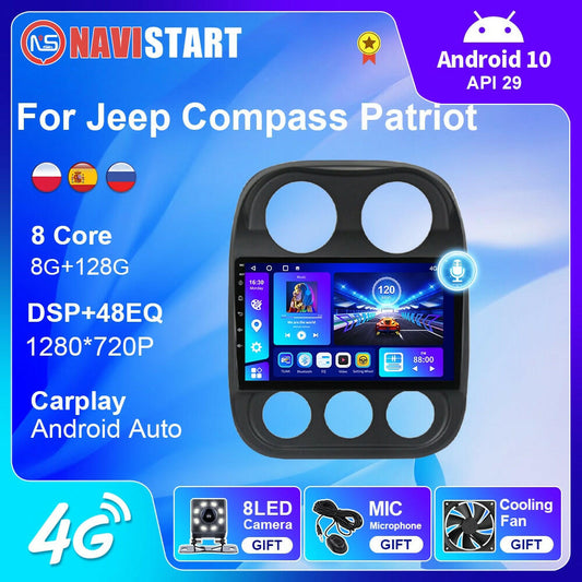 NAVISTART – Autoradio pour Jeep Compass Patriot 2010 – 2016, lecteur stéréo 2 Din, Navigation GPS, Carplay, DSP, OBD, sans CD.